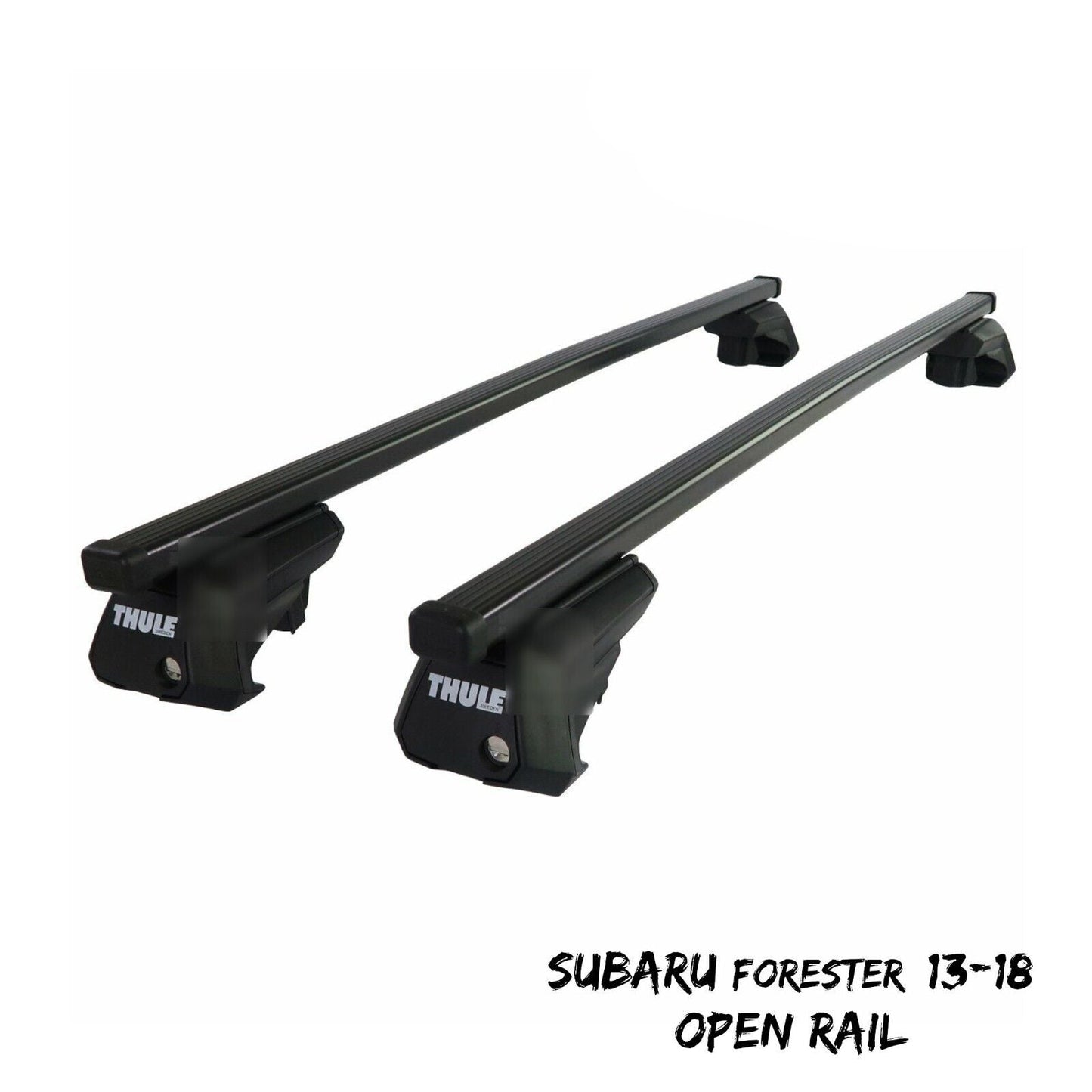 Thule Steel SquareBar Evo Roof Bars Set to fit Subaru Forester 13-18 Open Rail