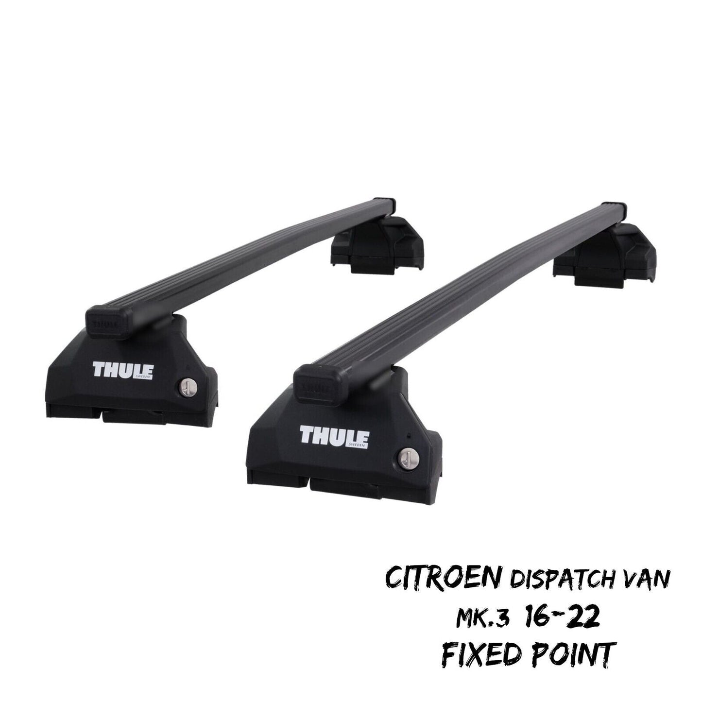 Thule SquareBar Evo Roof Bars Set for Citroen Dispatch Van Mk.3 16-22 Fixpoints