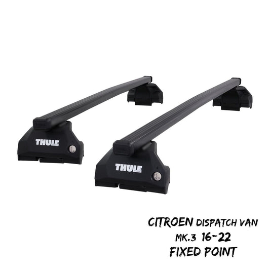 Thule SquareBar Evo Roof Bars Set for Citroen Dispatch Van Mk.3 16-22 Fixpoints