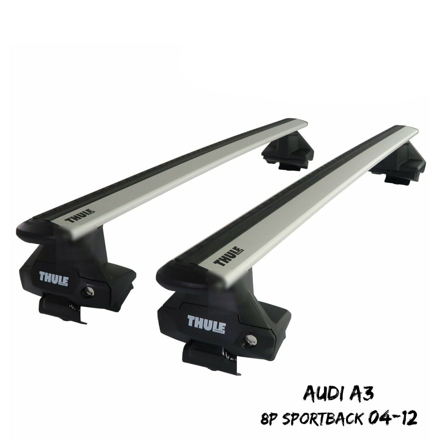 Thule Aluminium WingBar Evo Silver Roof Bars to fit Audi A3 8P Sportback 04-12