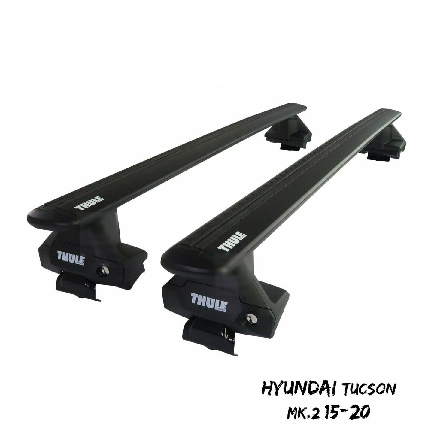 Thule Aluminium WingBar Evo Black Roof Bars Set to fit Hyundai Tucson Mk.2 15-20