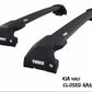 WingBar Edge (black) Roof Bar Set to fit Kia Niro 2017-22 Flush (closed) Rail