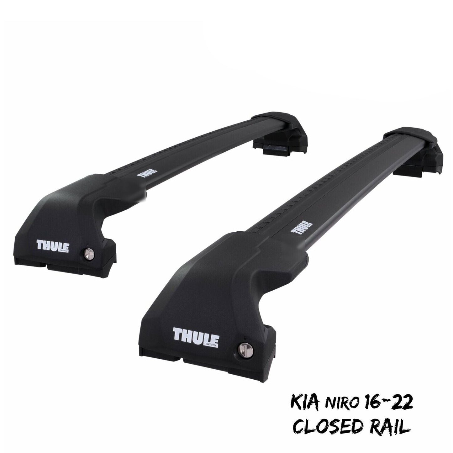 Thule WingBar Edge Black Aluminium Roof Bars Set for Kia Niro 16-22 Closed Rail