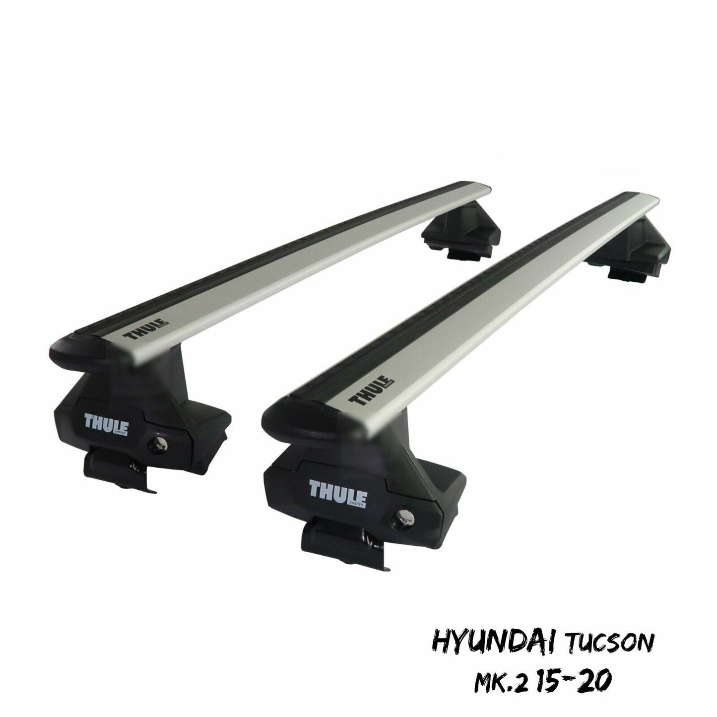 Thule Aluminium WingBar Evo Silver Roof Bar Set to fit Hyundai Tucson Mk.2 15-20