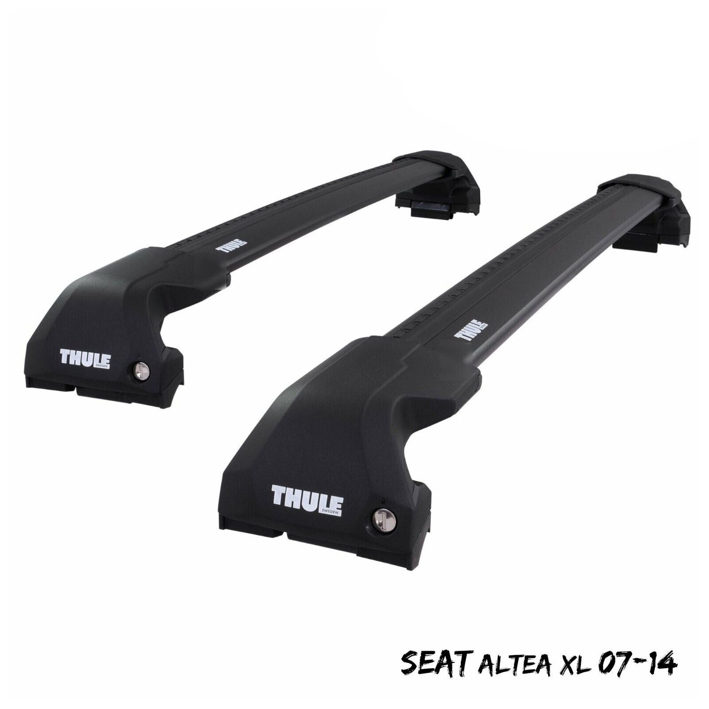 THULE - WingBar Edge Black Aluminium Roof Bar Set for Seat Altea XL 2007-14 w/ Flush (Closed) Rails