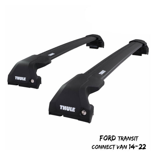 Thule WingBar Edge Black Roof Bars Set for Ford Transit Connect Van 14-22 Rails