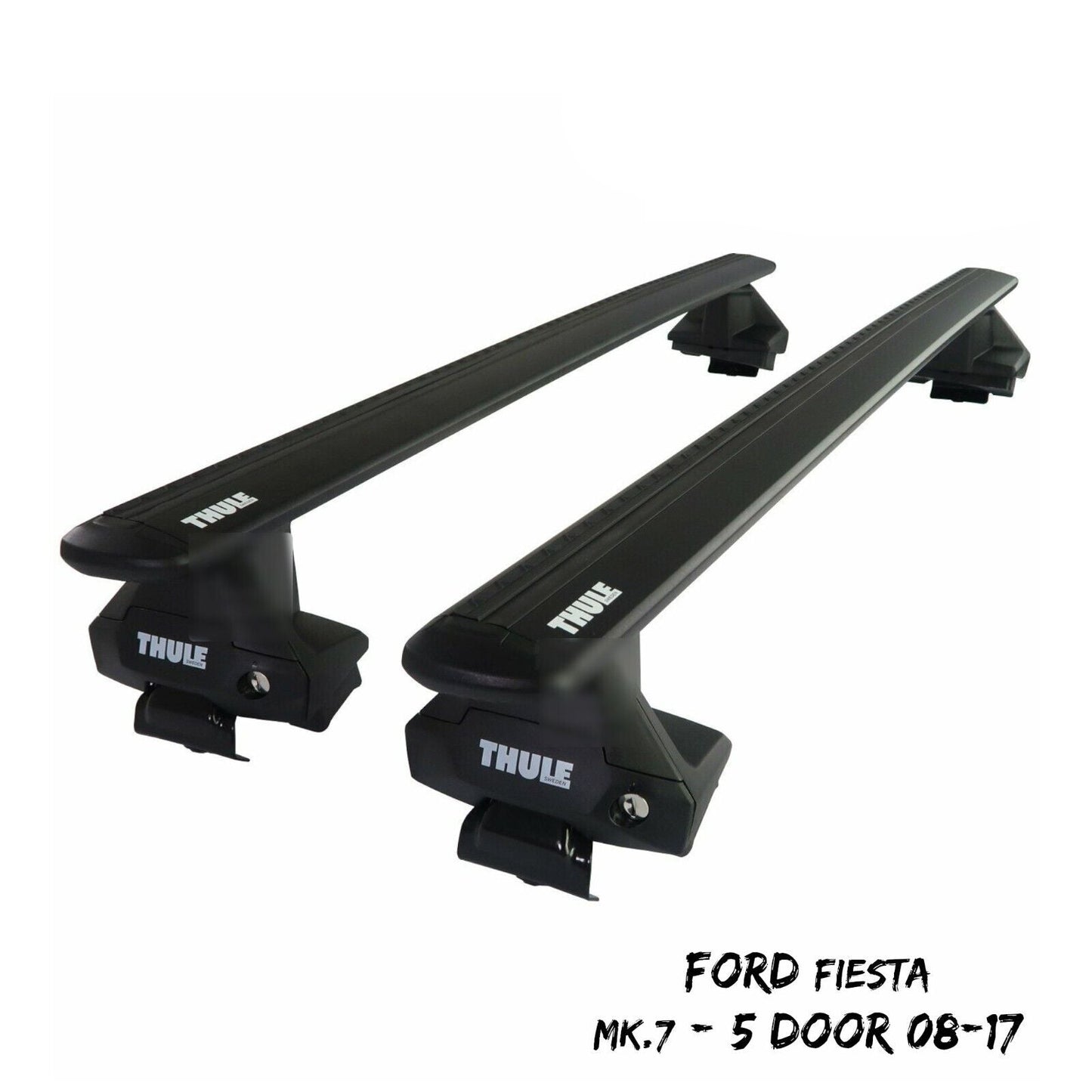 Thule Alu WingBar Evo Black Roof Bars Set to fit Ford Fiesta Mk.7 5 Door 08-17