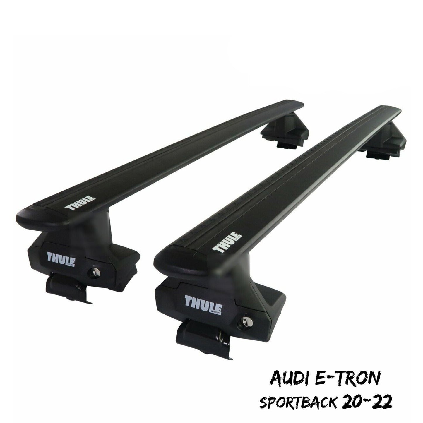 Thule WingBar Evo Black Roof Bars Set for Audi e-tron Sportback 20-22 Lockable