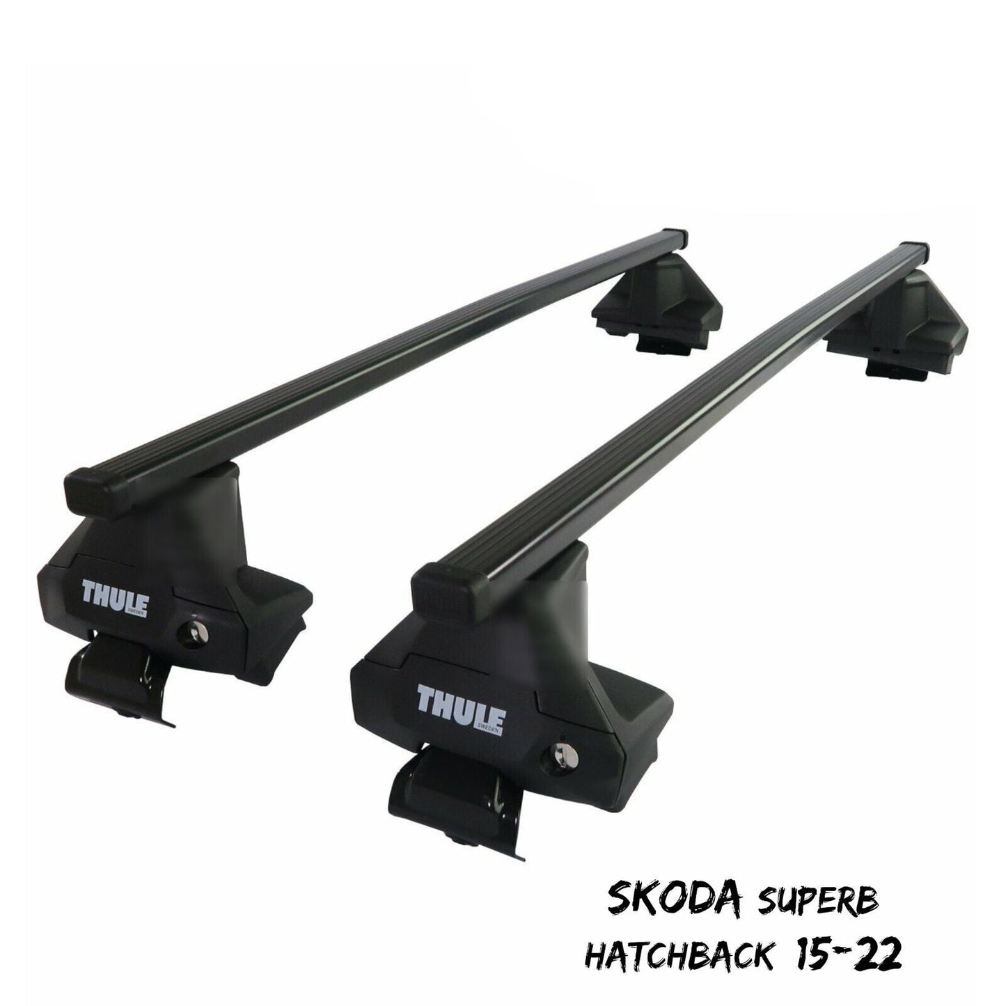 Thule Steel SquareBar Evo Roof Bars Set to fit Skoda Superb Hatchback 15-22 Pair