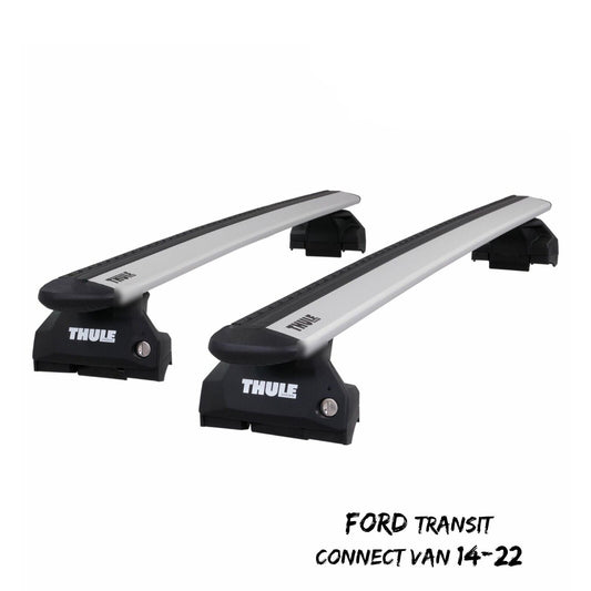 Thule WingBar Evo Silver Roof Bars Set fit Ford Transit Connect Van 14-22 Rails