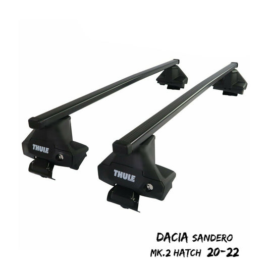 Thule Steel SquareBar Evo Roof Bars Set to fit Dacia Sandero Mk.2 Hatch 20-22