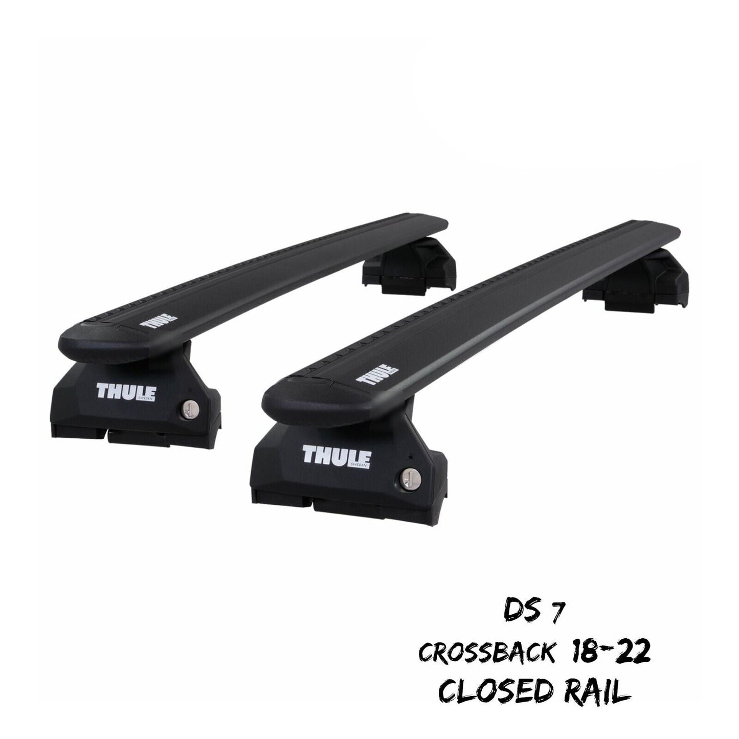 Thule Alu WingBar Evo Black Roof Bar Set to fit DS 7 Crossback 18-22 Closed Rail