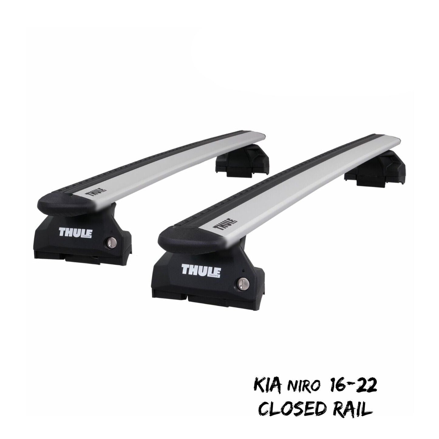 Thule Aluminium WingBar Evo Silver Roof Bars to fit Kia Niro 16-22 Closed Rail