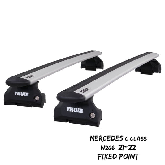 Thule WingBar Evo Silver Roof Bars Set for Mercedes C Class W206 21-22 Fixpoint