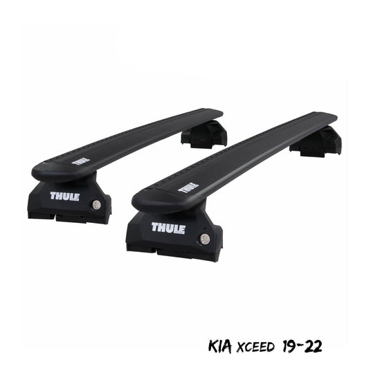 Thule Aluminium WingBar Evo Black Roof Bars Set to fit Kia XCeed 19-22 Lockable