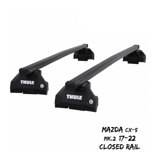 Thule Steel SquareBar Evo Roof Bar Set to fit Mazda CX-5 Mk.2 17-22 Closed Rail