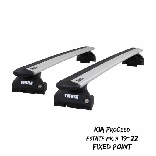 Thule WingBar Evo Silver Roof Bars for Kia ProCeed Estate Mk.3 19-22 Fixpoints