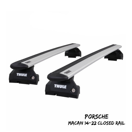 Thule Alu WingBar Evo Silver Roof Bar Set to fit Porsche Macan 14-22 Closed Rail