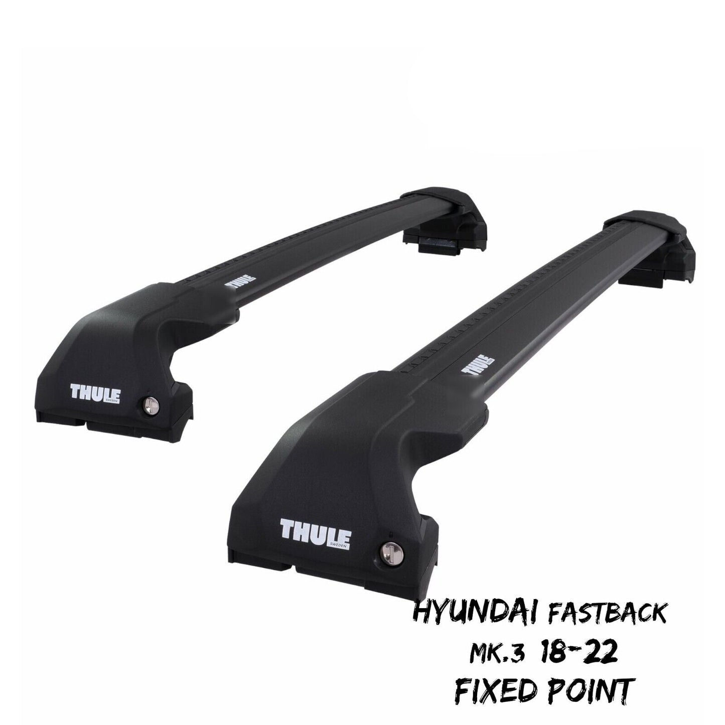 Thule WingBar Edge Black Roof Bars for Hyundai i30 Fastback Mk.3 18-22 Fixpoints