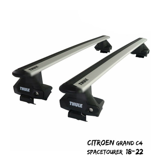 Thule Alu WingBar Evo Silver Roof Bar Set for Citroen Grand C4 SpaceTourer 18-22