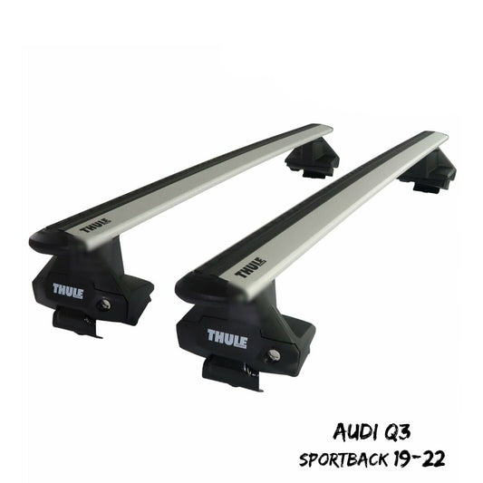 Thule Aluminum WingBar Evo Silver Roof Bars Set to fit Audi Q3 Sportback 19-22