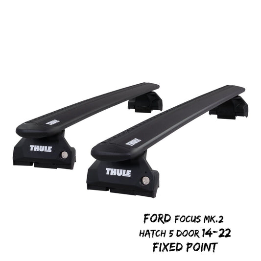 Thule WingBar Evo Black Roof Bars for Ford Focus Mk.2 Hatch 5 Dr 05-11 Fixpoint