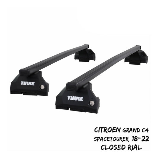 Thule SquareBar Evo Roof Bar Set for Citroen Grand C4 SpaceTourer 18-22 Closed