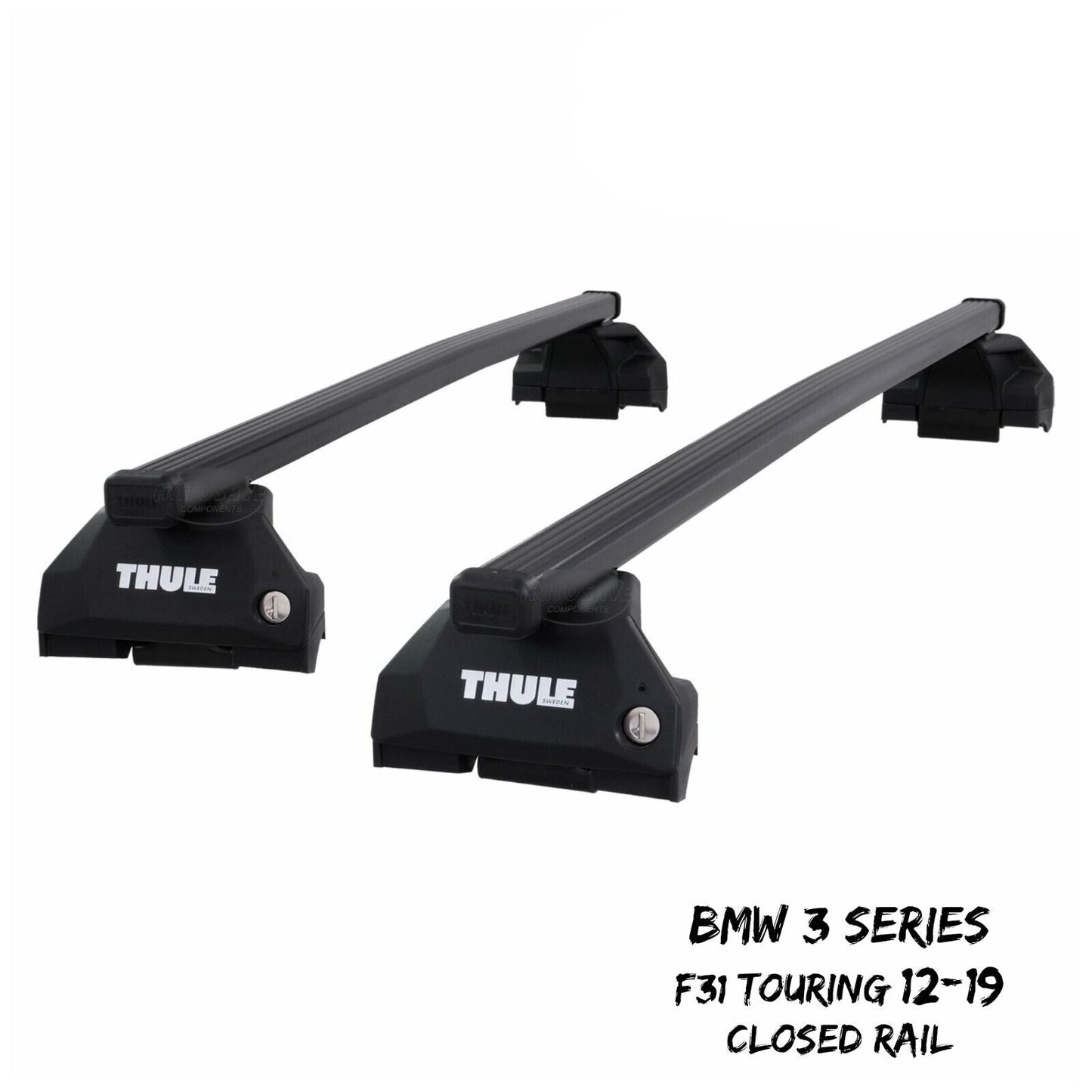 Thule Steel SquareBar Evo Roof Bars BMW 3 Series F31 Touring 12-19 Closed Rail