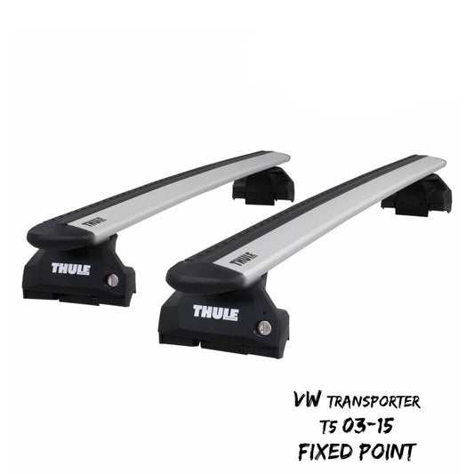 Thule WingBar Evo Silver Roof Bars Set to fit VW Transporter T5 03-15 Fixpoints