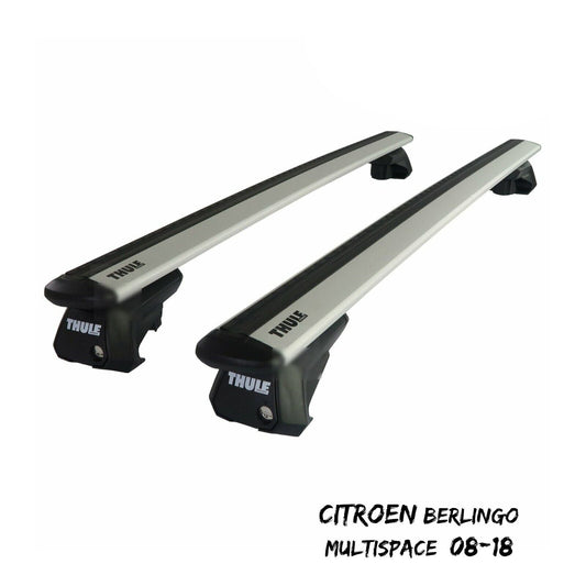 Thule WingBar Evo Silver Roof Bars fit Citroen Berlingo Multispace 08-18 Rails