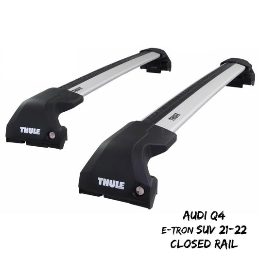 Thule WingBar Edge Silver Roof Bars Set for Audi Q4 e-tron SUV 21-22 Closed Rail