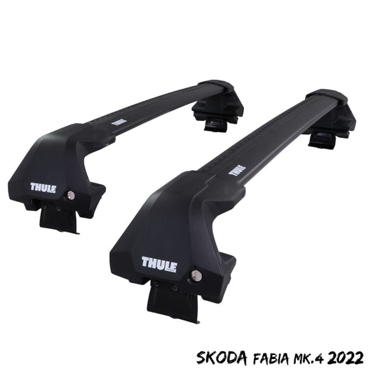 Thule WingBar Edge Black Aluminium Roof Bars Set to fit Skoda Fabia Mk.4 2022