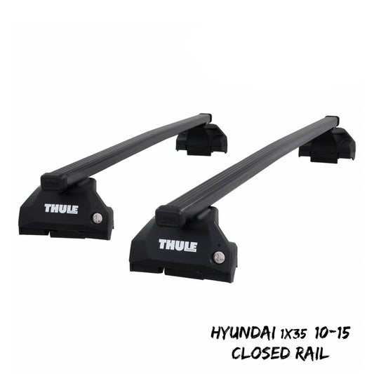 Thule Steel SquareBar Evo Roof Bars Set to fit Hyundai ix35 10-15 Closed Rail