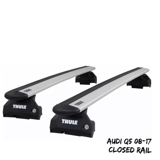 Thule Aluminium WingBar Evo Silver Roof Bar Set to fit Audi Q5 08-17 Closed Rail