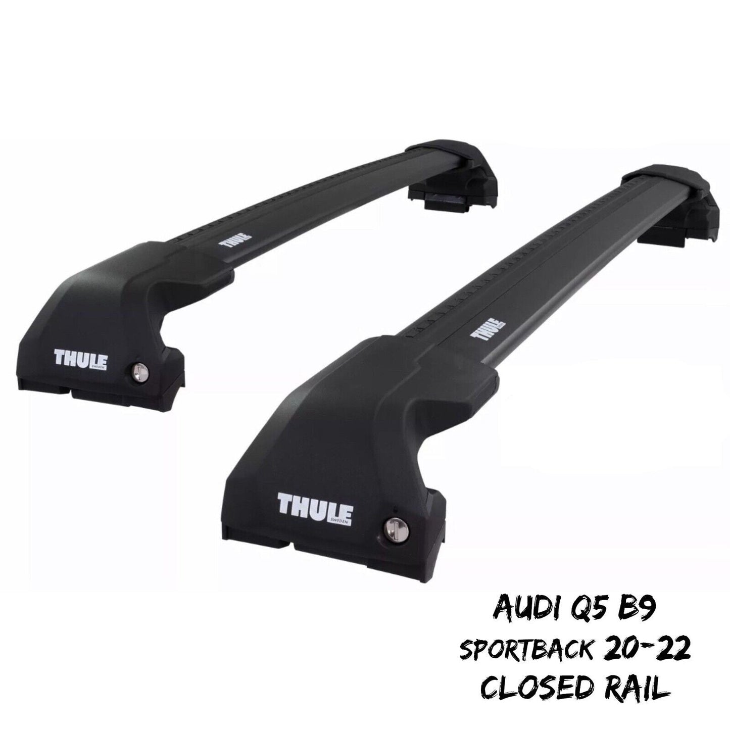 Thule WingBar Edge Black Roof Bars for Audi Q5 Sportback B9 20-22 Closed Rail