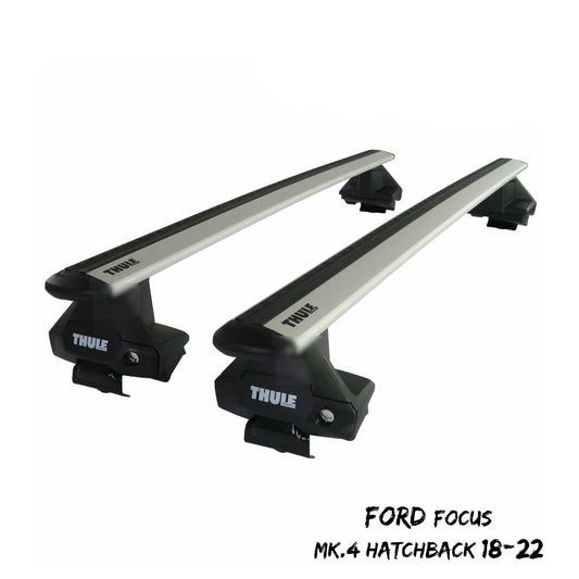 Thule Aluminium WingBar Evo Silver Roof Bar Set Ford Focus Mk.4 Hatchback 18-22