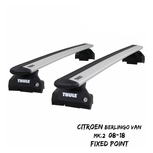 Thule WingBar Evo Silver Roof Bars for Citroen Berlingo Van Mk.2 08-18 Fixpoint