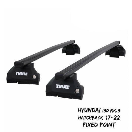 Thule SquareBar Evo Roof Bars Set for Hyundai i30 Hatchback Mk.3 17-22 Fixpoints