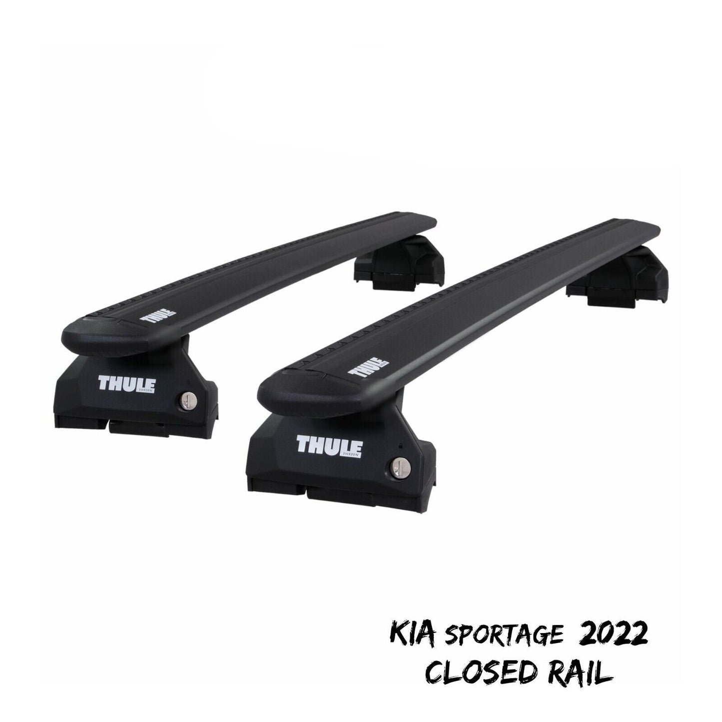 Thule Alu WingBar Evo Black Roof Bars for Kia Sportage 2022 Closed Rails Pair