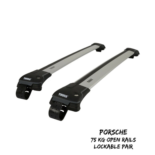 Thule 9583 L WingBar Edge Silver Car Roof Bars 75 kg Open Rails Lockable Pair