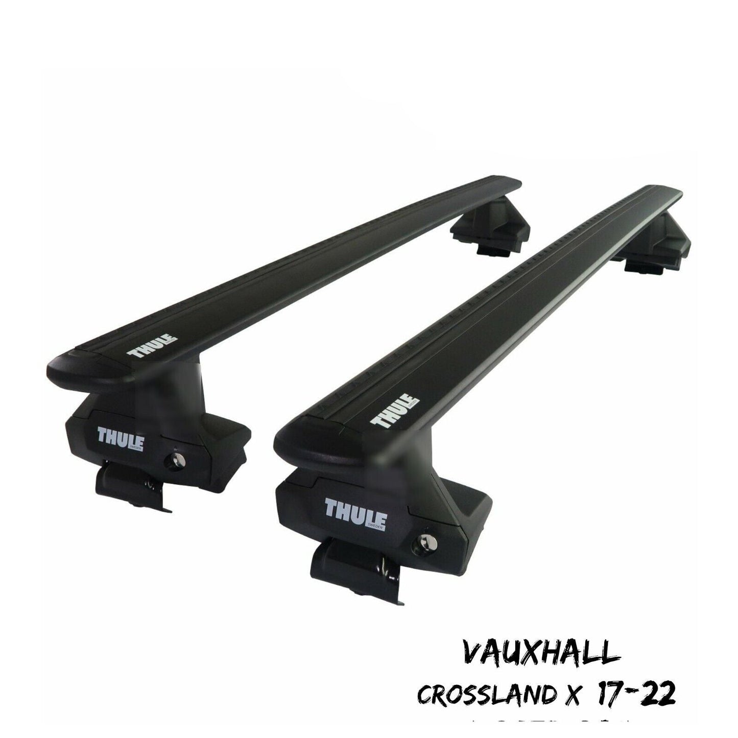 Thule Aluminium WingBar Evo Black Roof Bars to fit Vauxhall Crossland X 17-22