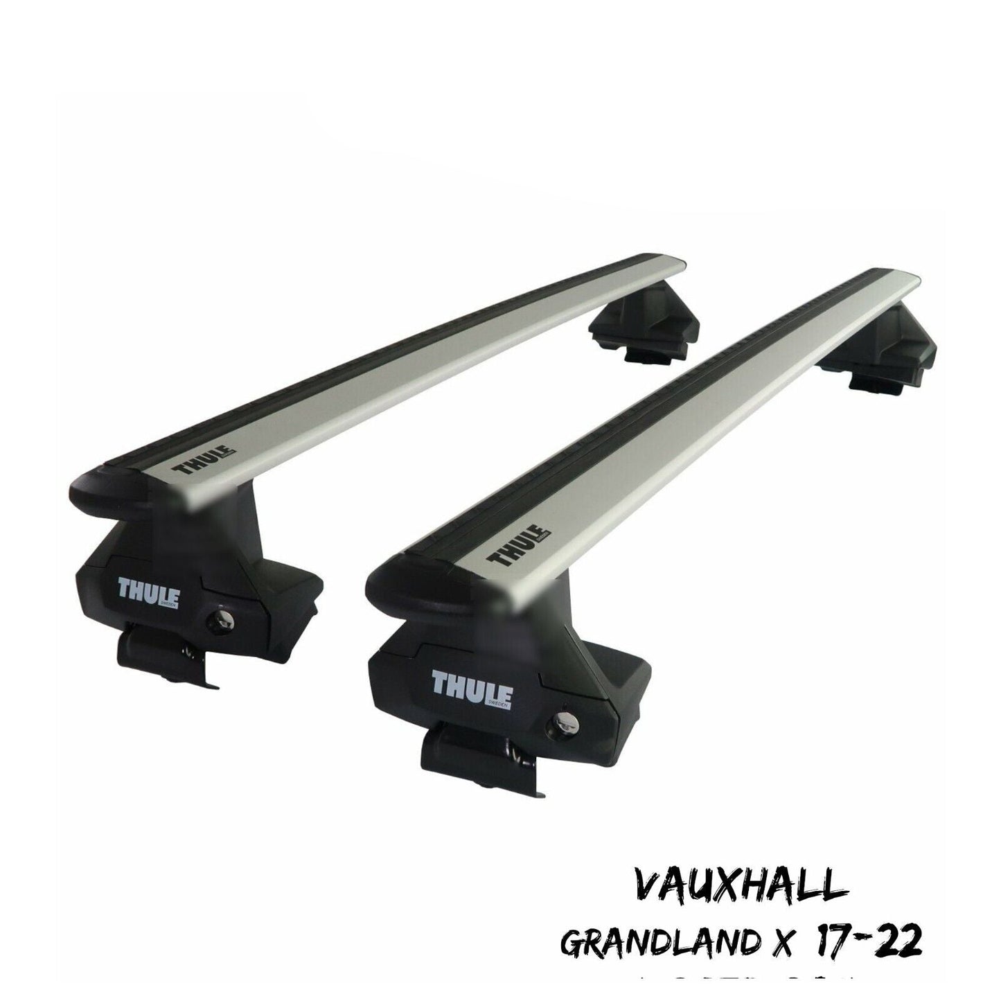 Thule Aluminium WingBar Evo Silver Roof Bars Set fit Vauxhall Grandland X 17-22