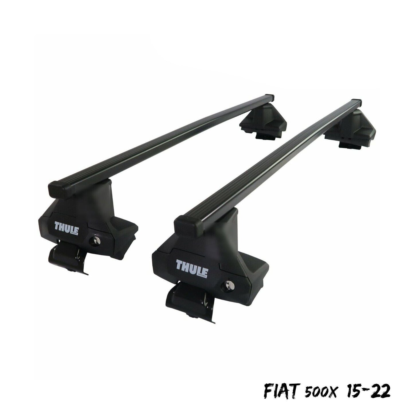 Thule Steel SquareBar Evo Roof Bars Set to fit Fiat 500X 15-22 Lockable Pair