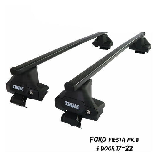 Thule Steel SquareBar Evo Roof Bars Set to fit Ford Fiesta Mk.8 5 Door 17-22