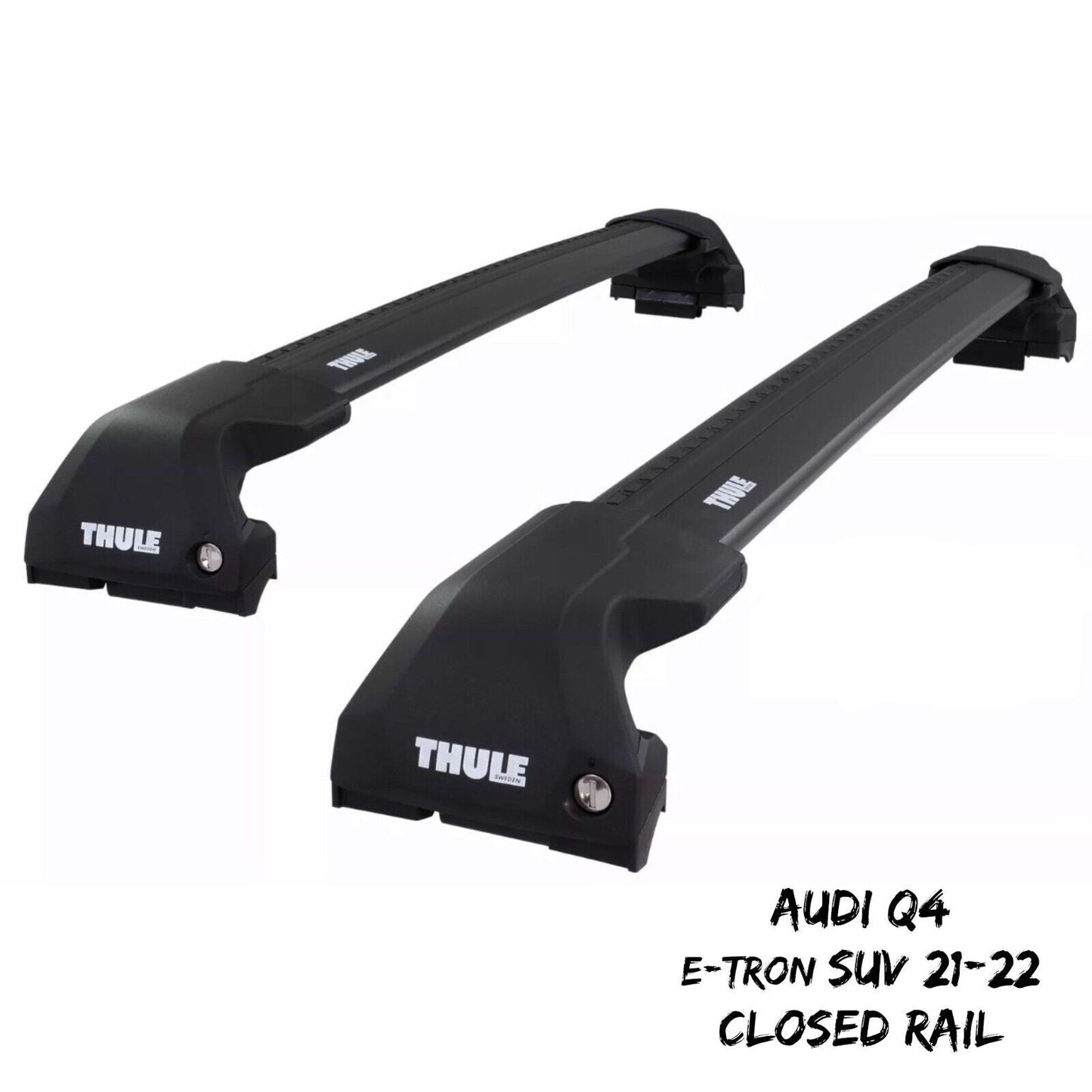 Thule WingBar Edge Black Roof Bars Set for Audi Q4 e-tron SUV 21-22 Closed Rail