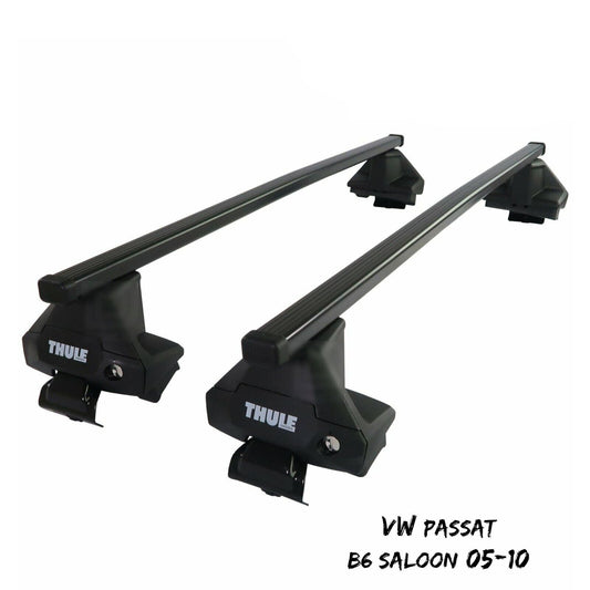 Thule Steel SquareBar Evo Roof Bars Set to fit VW Passat B6 Saloon 05-10 Pair