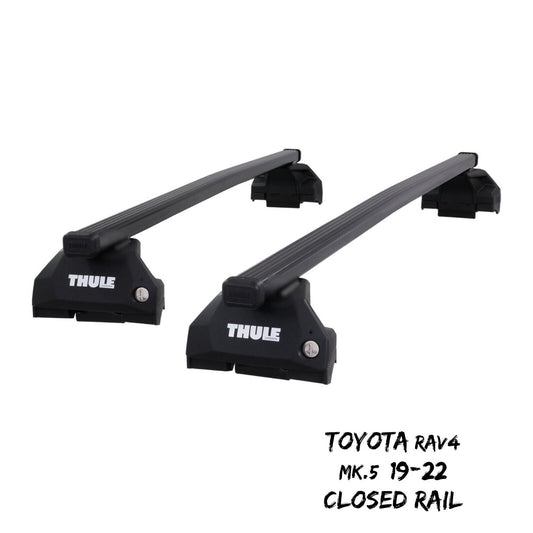 Thule Steel SquareBar Evo Roof Bars Set for Toyota RAV4 Mk.5 19-22 Closed Rail