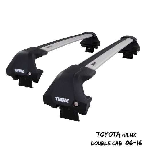 Thule WingBar Edge Silver Aluminium Roof Bars for Toyota Hilux Double Cab 06-16