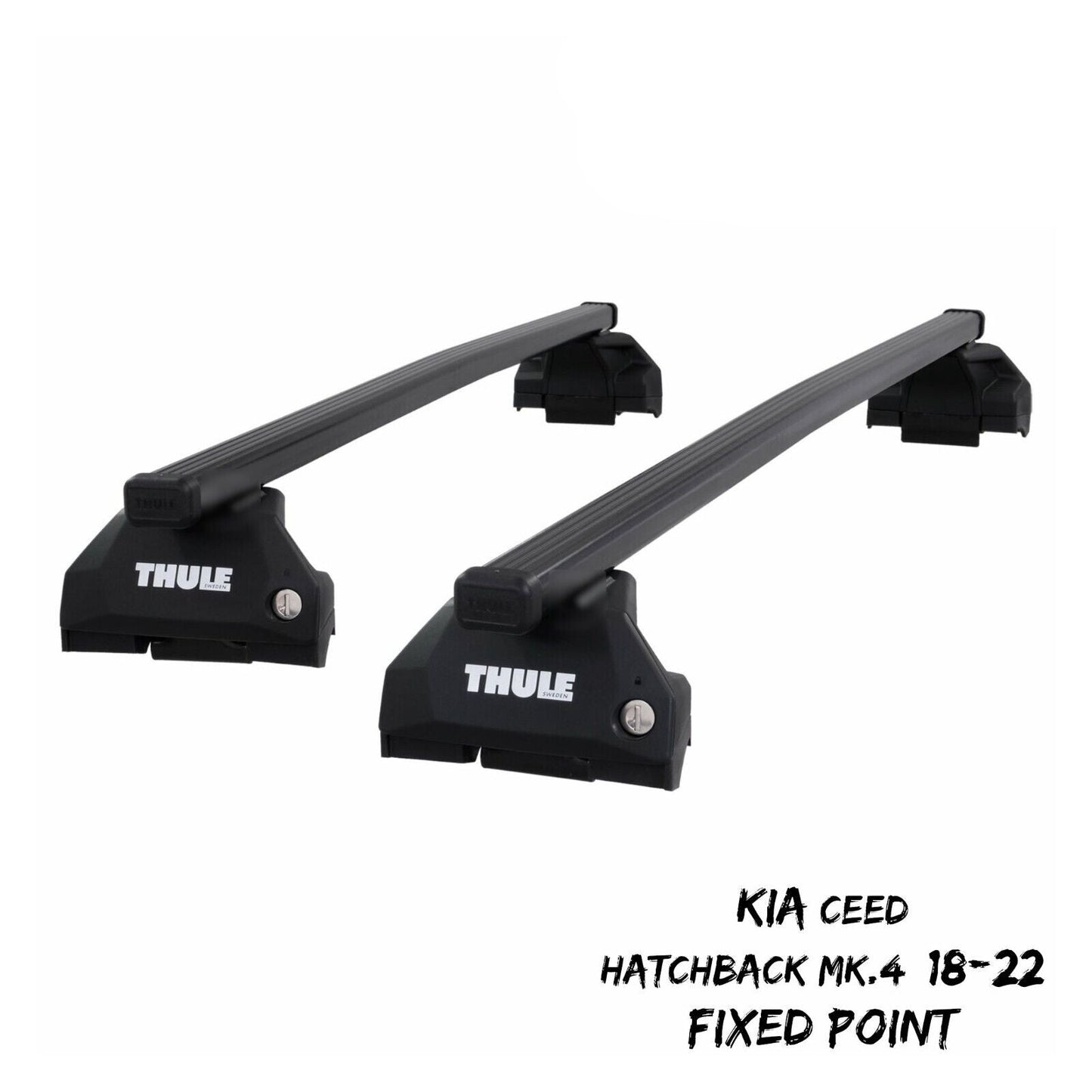 Thule Steel SquareBar Evo Roof Bars for Kia Ceed Hatchback Mk.4 18-22 Fixpoints