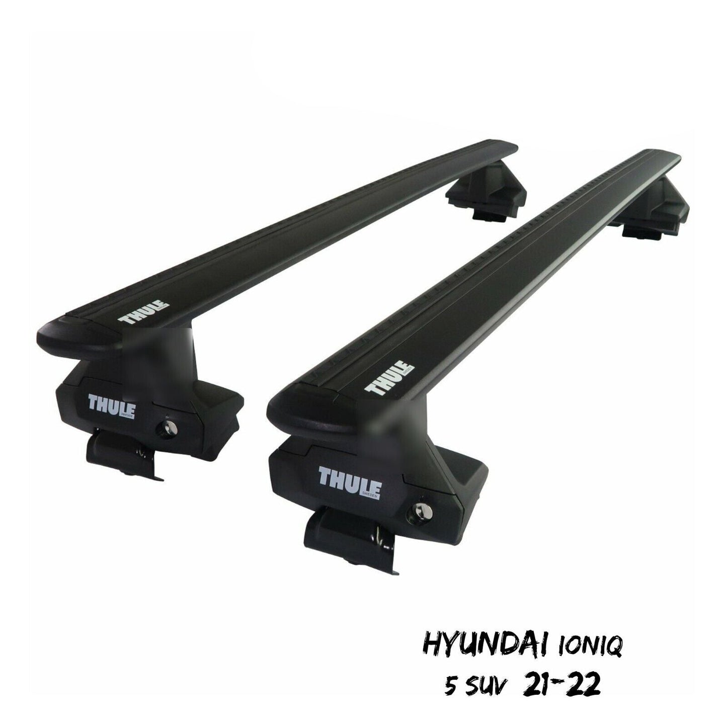 Thule Aluminium WingBar Evo Black Roof Bars Set to fit Hyundai IONIQ 5 SUV 21-22